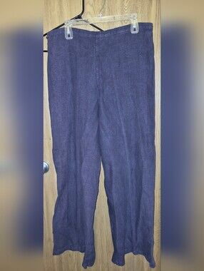 Bryn Walker Linen Pants XL Purple Extra Wide Leg Pull On Minimalist  Purple